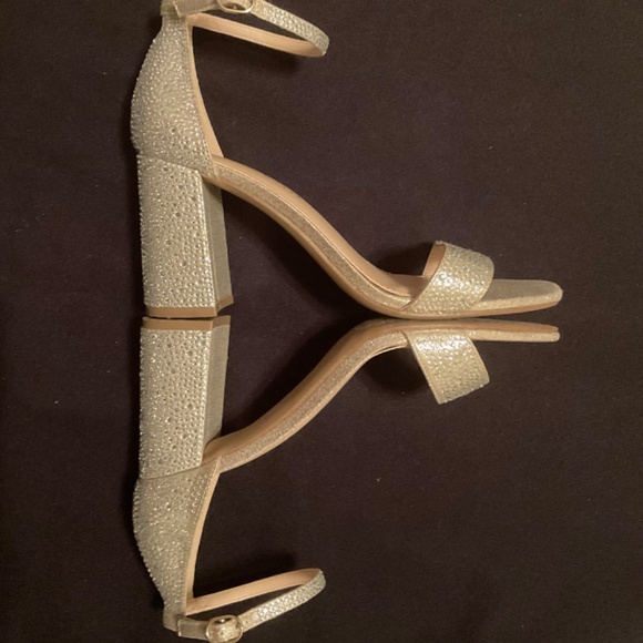 Kelly & Katie Crystal Embellished Sling Back Ankle Strap Shoe - Picture 2 of 7